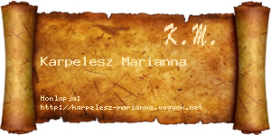 Karpelesz Marianna névjegykártya